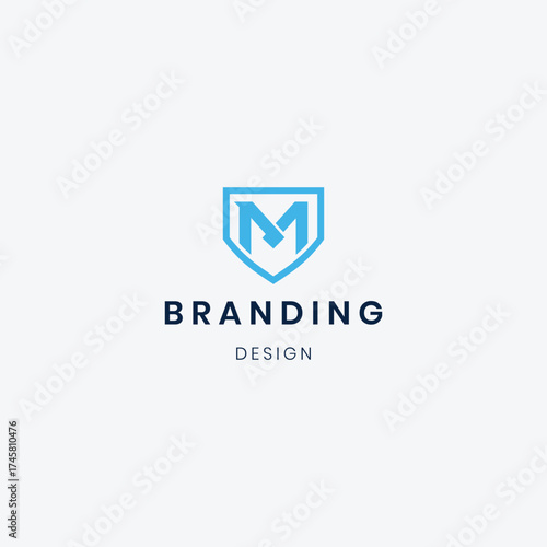 Free Download Flat design M logo branding template - GFXLoad