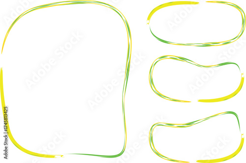 colorful yellow green irregular curve art boarders