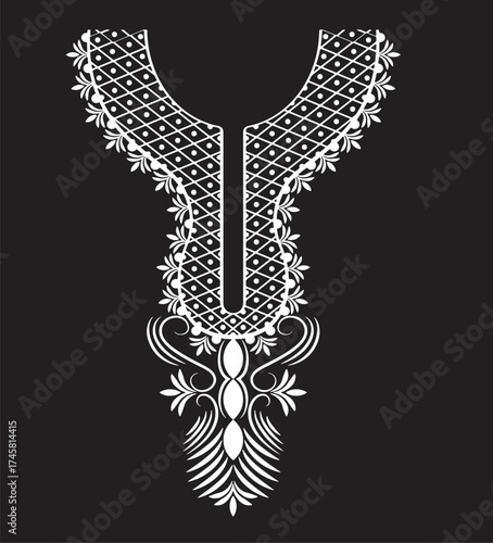 Exclusive Kameez neck design for kameez vector illustration design