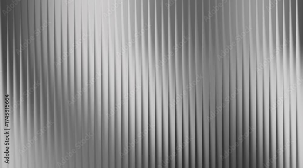 Obraz premium Silver metallic ribbed abstract background with flowing light and shadow patterns texture vertical