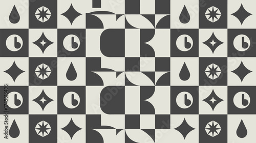 Elegant geometric pattern background with vintage charm and retro vibes, perfect for stylish wallpaper or textile designs, bringing a touch of artistic flair