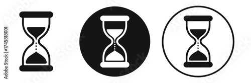 Flat Vector Hourglass Icon – Sand Watch Symbol Illustration Featuring Minimalist Design, Time Concept, and Sandglass Logo for Modern Digital and Print Use in Business or Apps