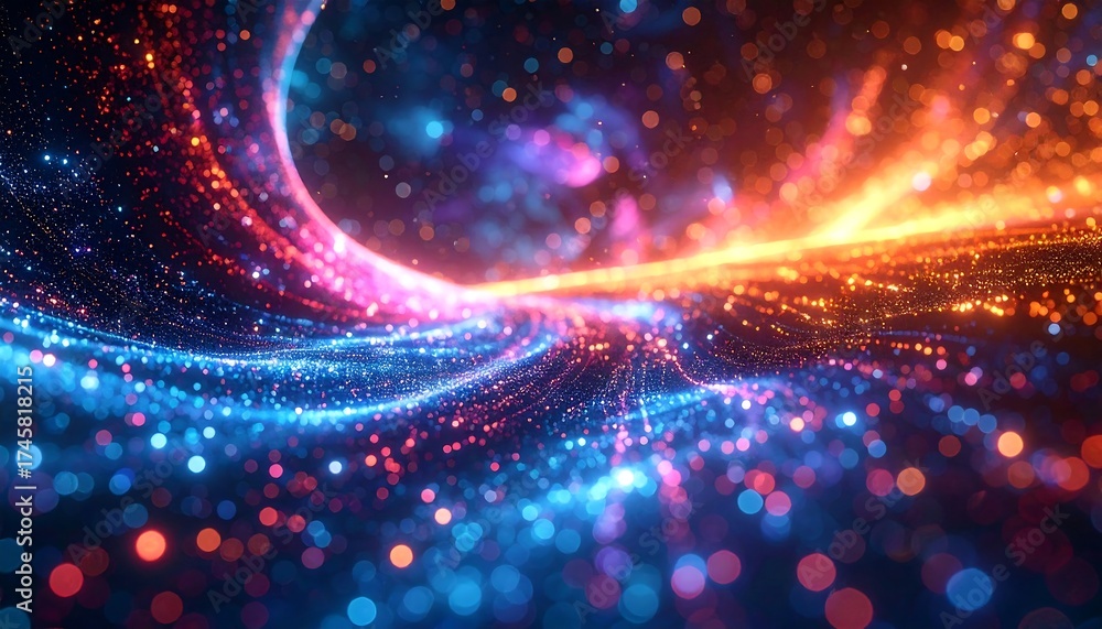 Fototapeta premium Abstract swirling nebula, vibrant colors