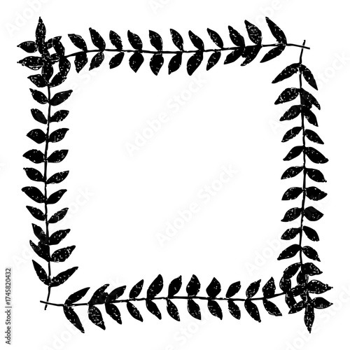 Black and white frame with barbed wire border illustration design featuring grunge and vintage ornament pattern