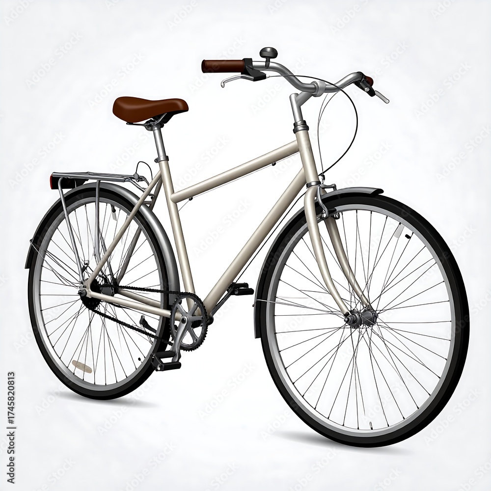 Obraz premium Light beige/silver commuter bicycle