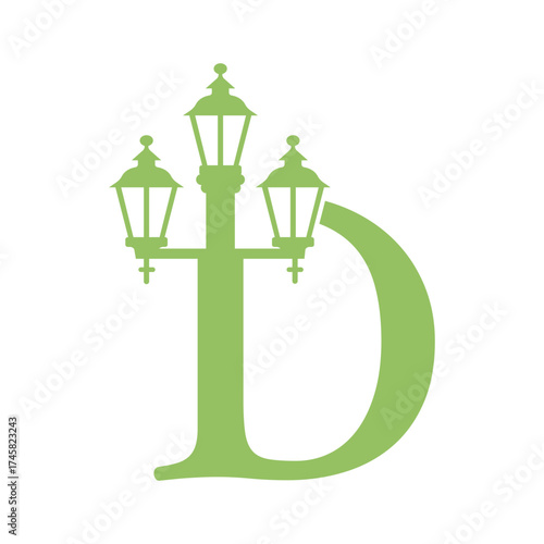 Light Logo combine with letter D vector template