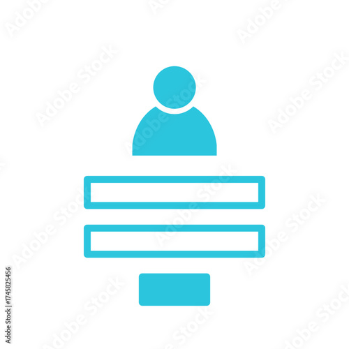 Login Icon. isolated on white background. Blue icon