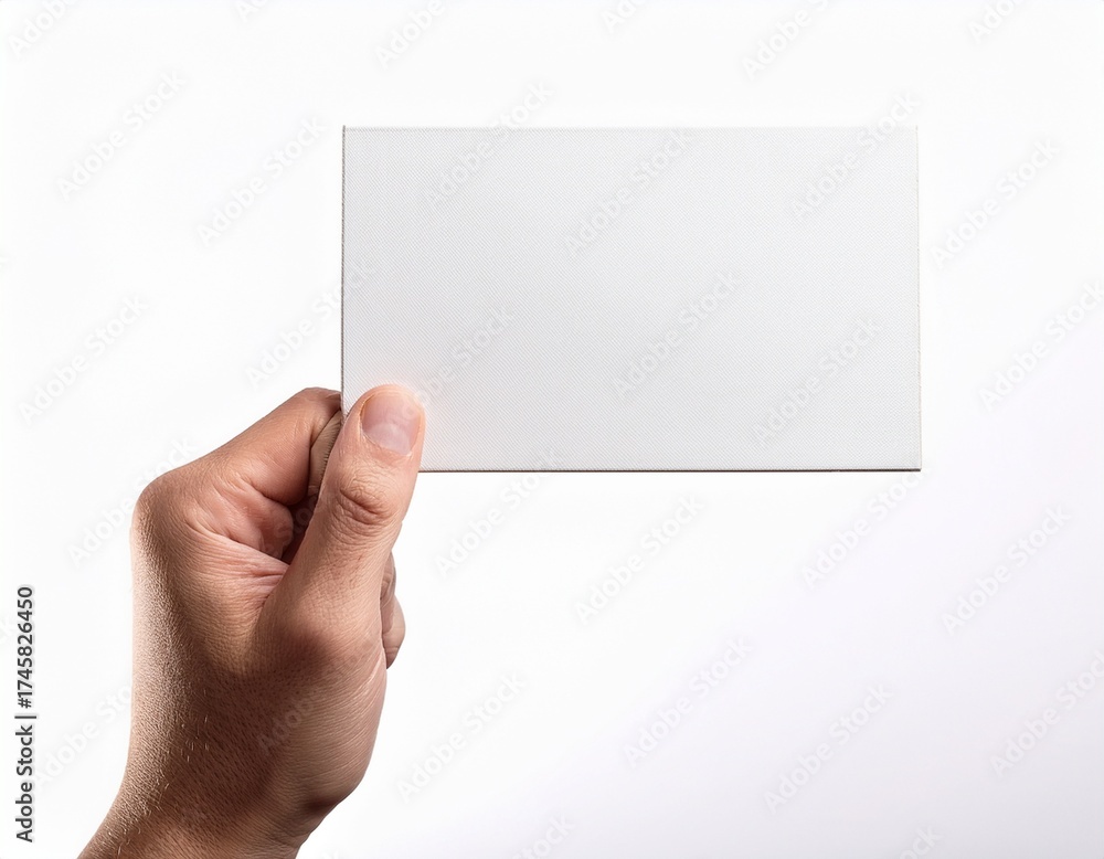 Fototapeta premium hand holding empty banner isolated on white background