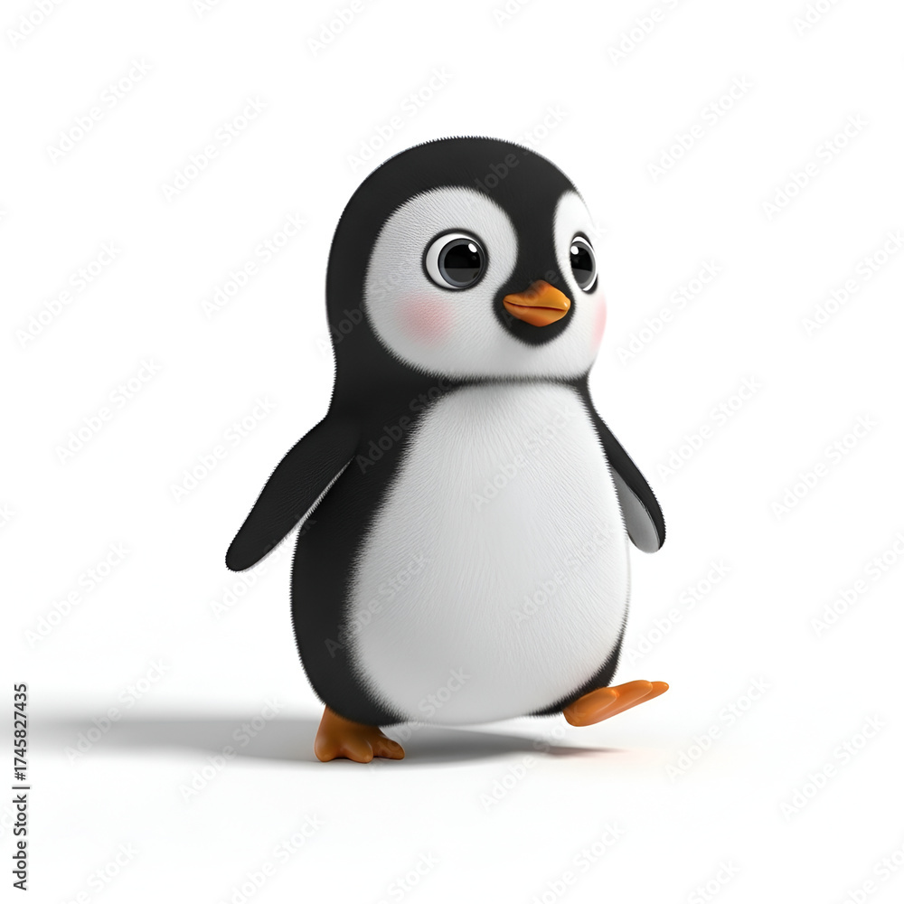 Fototapeta premium Cute Baby Penguin Walking