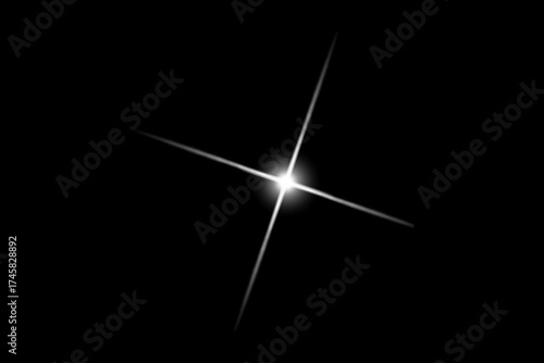 Realistic Lens Flare Effect on Black Background