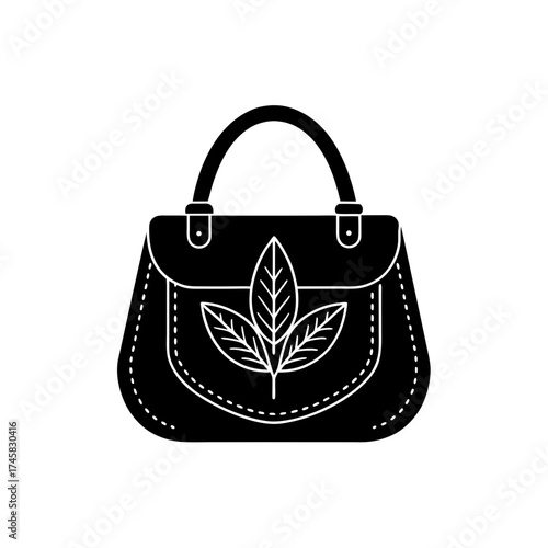 vegan leather bag accessory icon