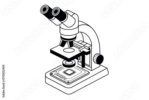 Detailed scientific microscope image for educational and research visuals isolated on white background
