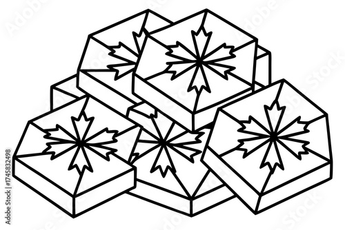Snowflake Crystal Bundle Vector on White Background