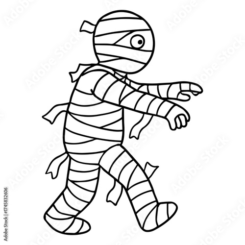 Walking Mummy Character Vector