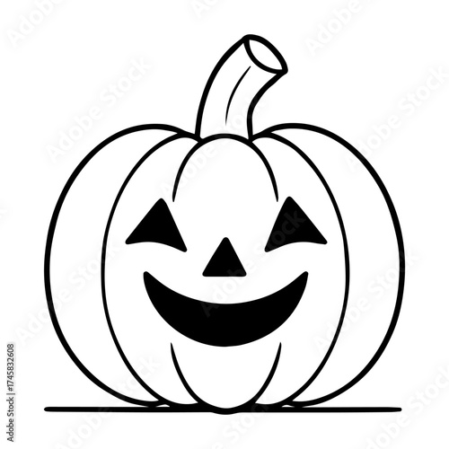 Smiling Jack-o’-Lantern Pumpkin Vector