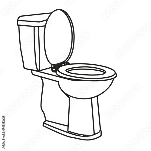toilet, wc, lavatory, bathroom, sanitary, plumbing, ceramic, porcelain, hygiene, clean, white, object, fixture, household, interior, design, illustration, drawing, outline, line art, simple, modern, e