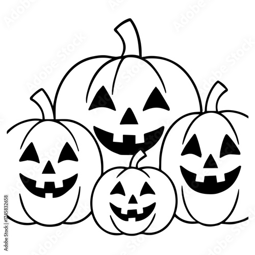 Smiling Halloween Pumpkins vector
