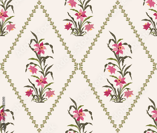 Vector Hand drawn colourful geometric flowers Motifs African boho paisley, seamless patterns with floral for fabric Ethnic Indian Pattern, textiles, clothing, wrapping paper, backdrop, banner.