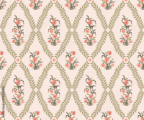 Vector Hand drawn colourful geometric flowers Motifs African boho paisley, seamless patterns with floral for fabric Ethnic Indian Pattern, textiles, clothing, wrapping paper, backdrop, banner.