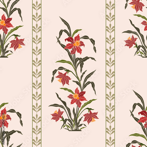 Vector Hand drawn colourful geometric flowers Motifs African boho paisley, seamless patterns with floral for fabric Ethnic Indian Pattern, textiles, clothing, wrapping paper, backdrop, banner.