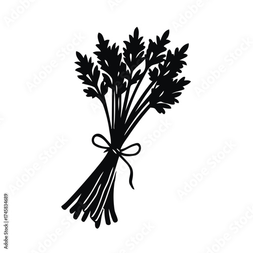 wheat, grain, agriculture, harvest, food, bread, cereal, stalk, plant, nature, bundle, tied, bow, silhouette, icon, black and white, isolated, graphic, simple, flat design, organic, natural, farming, 