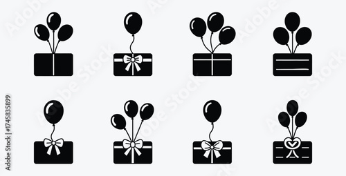 Celebration gifts and balloons for special events in vector format