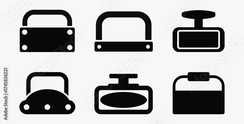 Collection of simple black and white vector icons for various uses