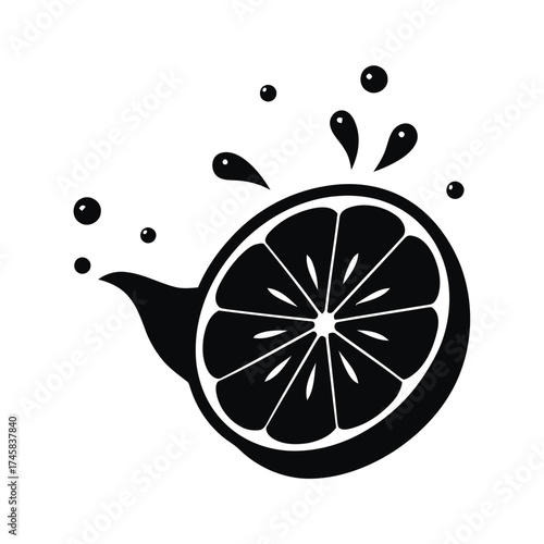 lemon, citrus, fruit, slice, juicy, fresh, refreshing, drink, beverage, food, ingredient, vitamin c, sour, yellow, splash, drops, liquid, isolated, white background, object, silhouette, graphic, illus