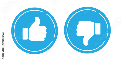 Set of Thumbs up and thumbs down icons set. Like and dislike vector collection on transparent background. vector illustration
