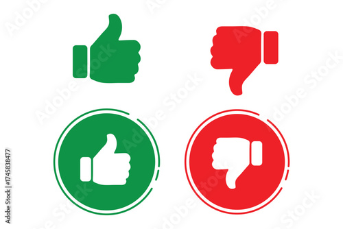 Thumb up and down outline icon isolated on white background. Like and dislike social network pictograms. Outline positive and negative buttons. Thump Up and Thump Down or Like and Dislike buttons