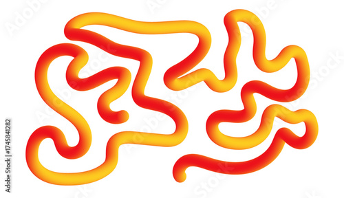 Neon Lava Gradient Wavy Lines Pattern