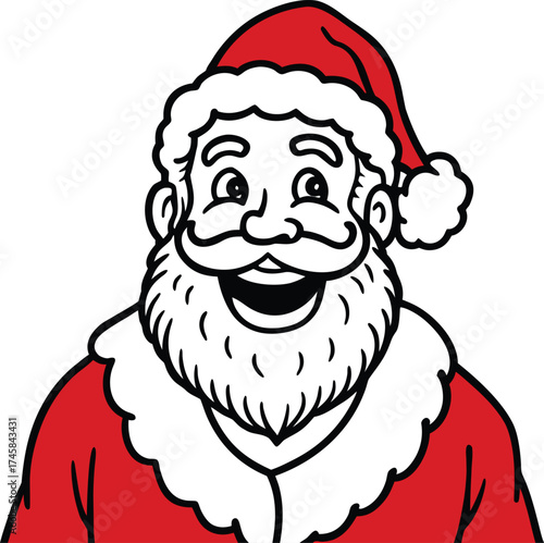 Jolly Santa Claus confidently strides along carrying a large sack overflowing with holiday cheer and gifts for everyone