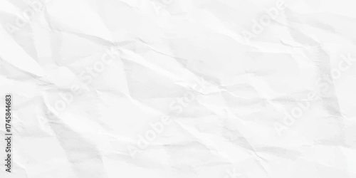 Stock photo description: Crumpled white paper texture background with wrinkled and creased surface