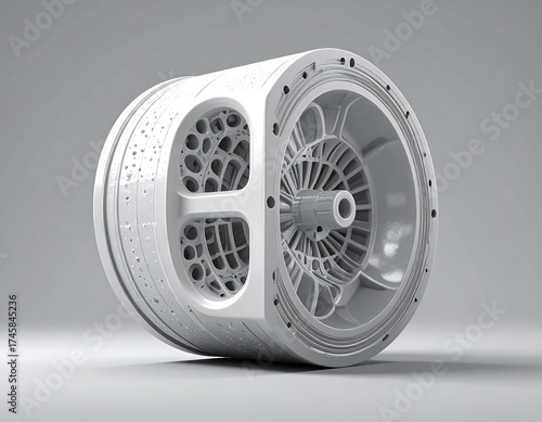 Industrial mechanical component in monochrome