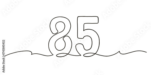 Wallpaper Mural Minimalist monoline drawing of number 85 Torontodigital.ca