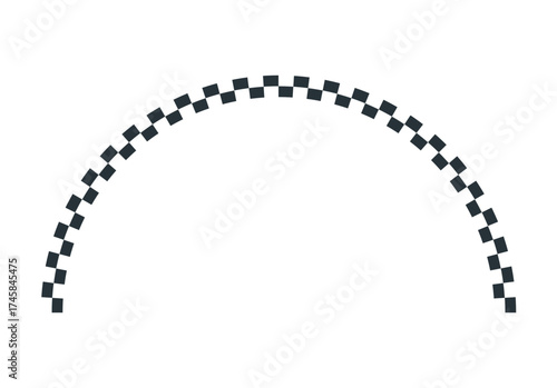 checkered circle. round frame. black and white border for racing motorsport.
