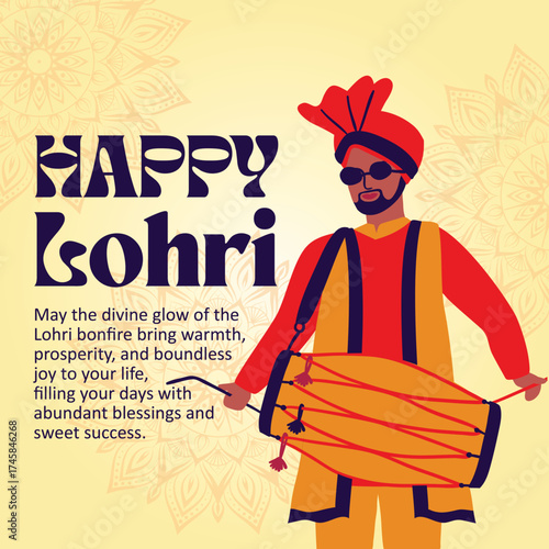 A vibrant vector illustration for the Lohri festival celebration.
