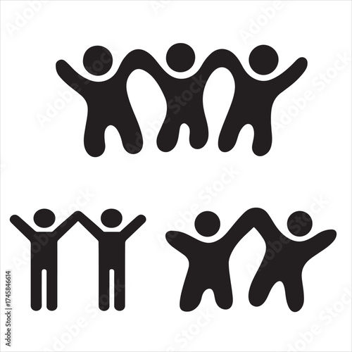 Diverse group of people collaborating and achieving success together isolated on transparent background