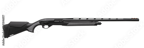 Photography Black semi-automatic shotgun isolated