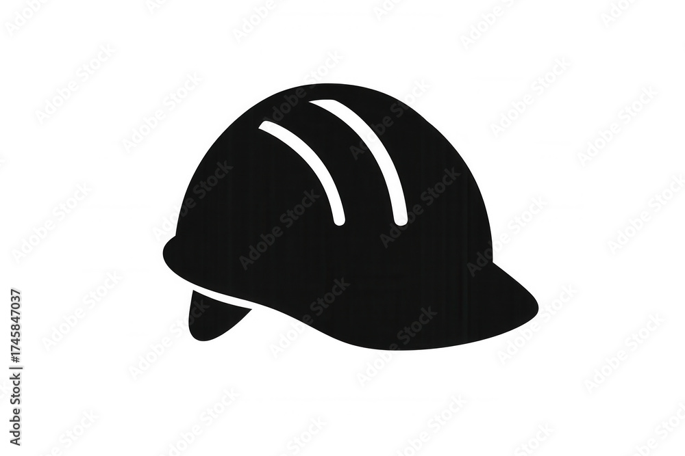 Fototapeta premium Safety hard hat icon representing construction worker protection and engineering industry work, transparent background