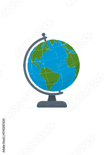globe on white background
