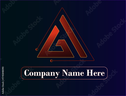  letters logo ag black monogram diamond pentagon shape
