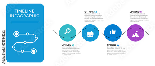 Progress bar featuring 4 arrow-shaped elements, symbolizing the four stages of business strategy and progression. Clean timeline infographic design template. Vector for mobile presentation.