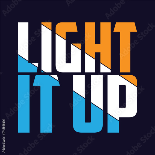 Happy Diwali themed typography t-shirt design with Light It Up writing