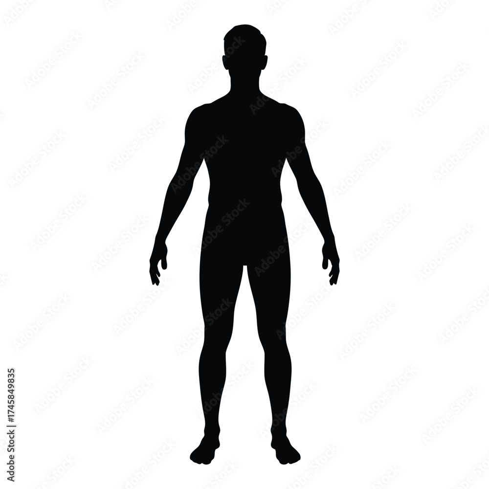 Fototapeta premium A stark black human form against white a striking silhouette