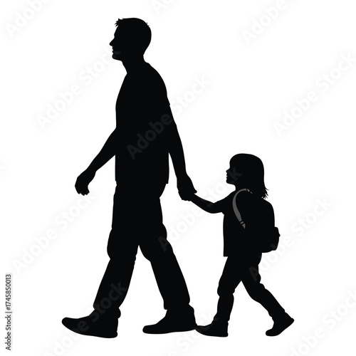 Father and daughter walking together a heartwarming family moment silhouette