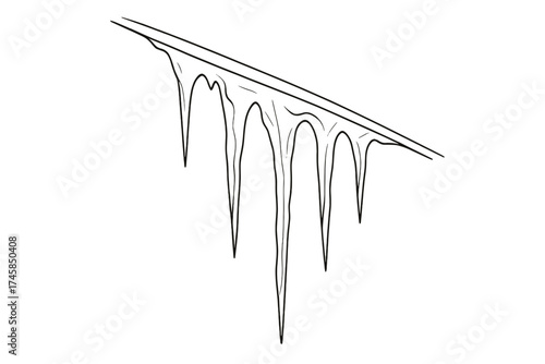Icicles hanging from an edge during winter season for Christmas  