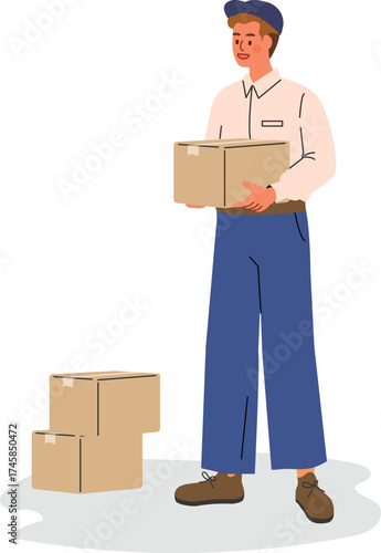 Delivery man with packages