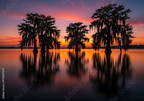 Serene Sunset Reflection: Nature's Beauty Inspiring Calm and Peaceful Retreats. Perfect for Travel, Wellness, and Escape Imagery