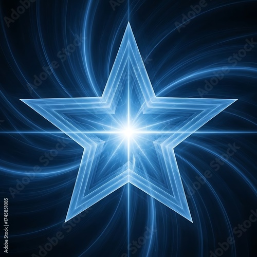 Shining Star of Innovation: Inspire Success and Creativity in Your Next Project with this Dynamic Blue Star Design
